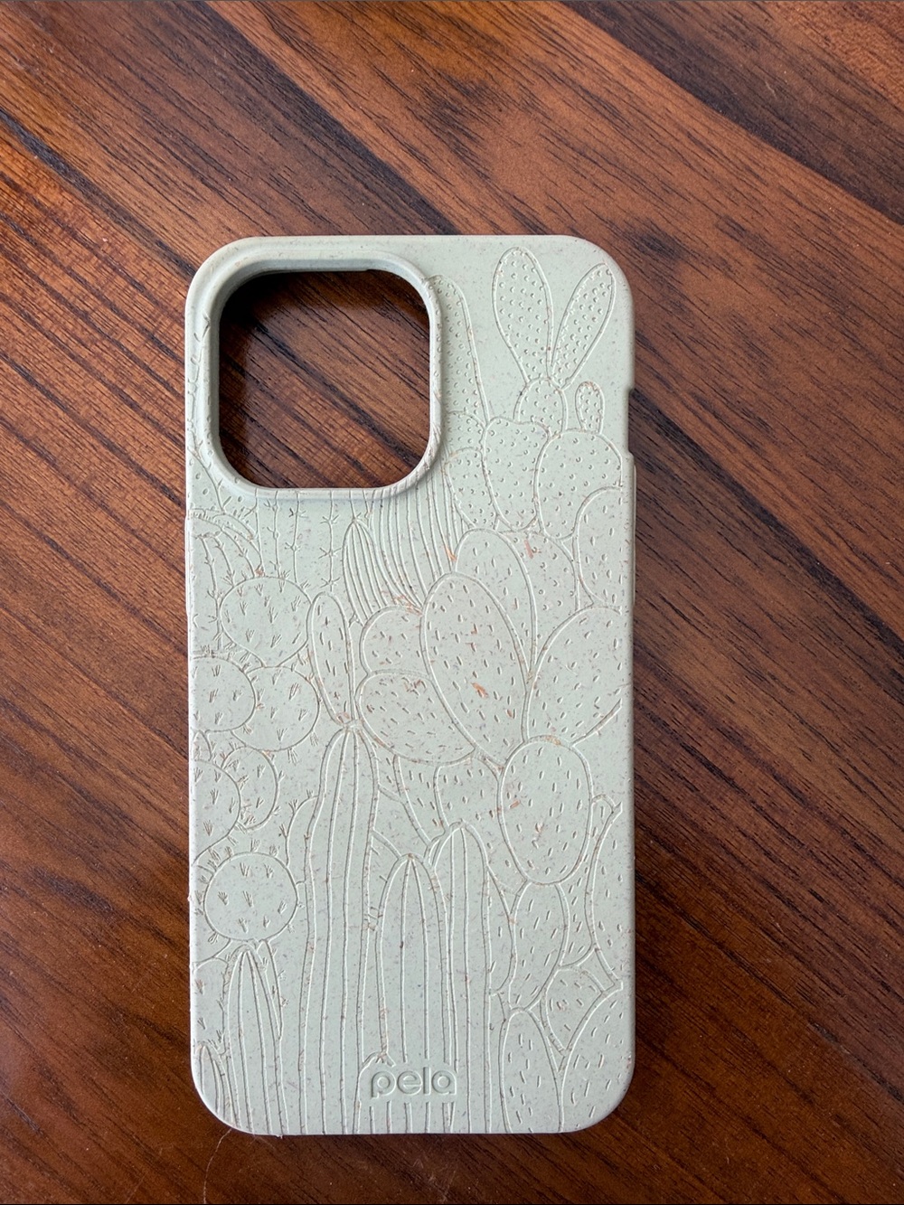 Pela Light Green Cactus Embossed Eco Phone Case iPhone 15 Pro Max